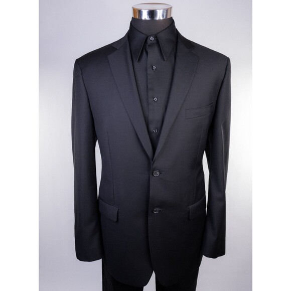 Michael Kors Sport Coat Suit Jacket Solid Black Blazer Sz 42R Wool 2-Buttons EUC - Picture 2 of 13